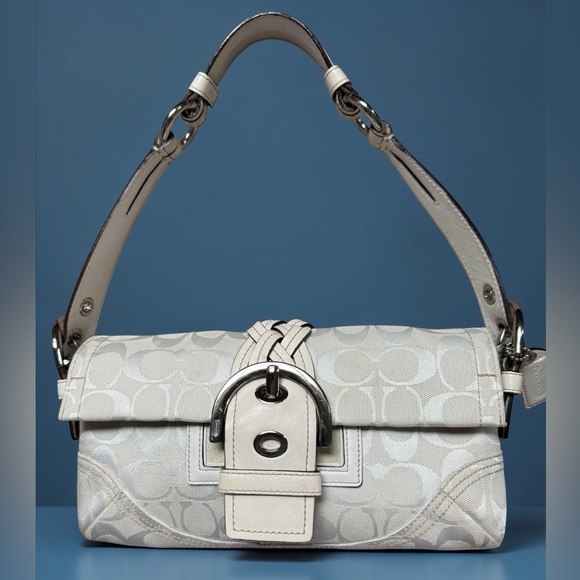 Coach Handbags - Coach Y2k Ivory Jacquard Signature Soho Braided Shoulder Bag